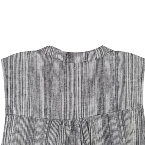 Kelly Renee Womens Linen Blend Striped Sleeveless Black/White Shorts Romper Sz S - Picture 5 of 11